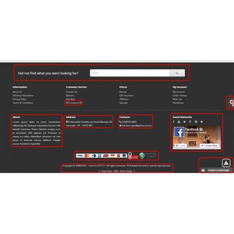 Mega Footer Examples for OpenCart .